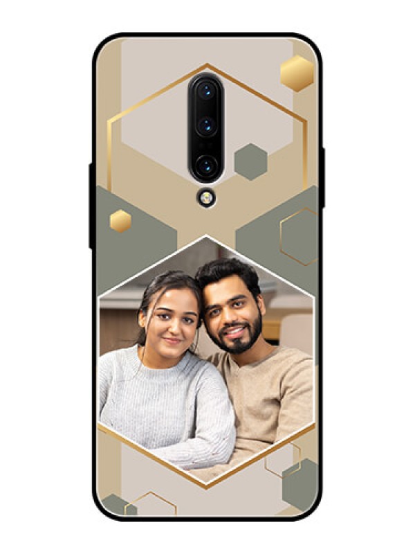 Custom OnePlus 7 Pro Custom Metal Phone CaseStylish Hexagon Pattern Design