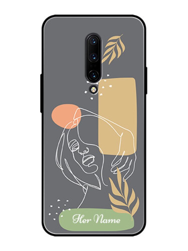 Custom OnePlus 7 Pro Custom Metal Phone CaseGazing Woman Line Art Design
