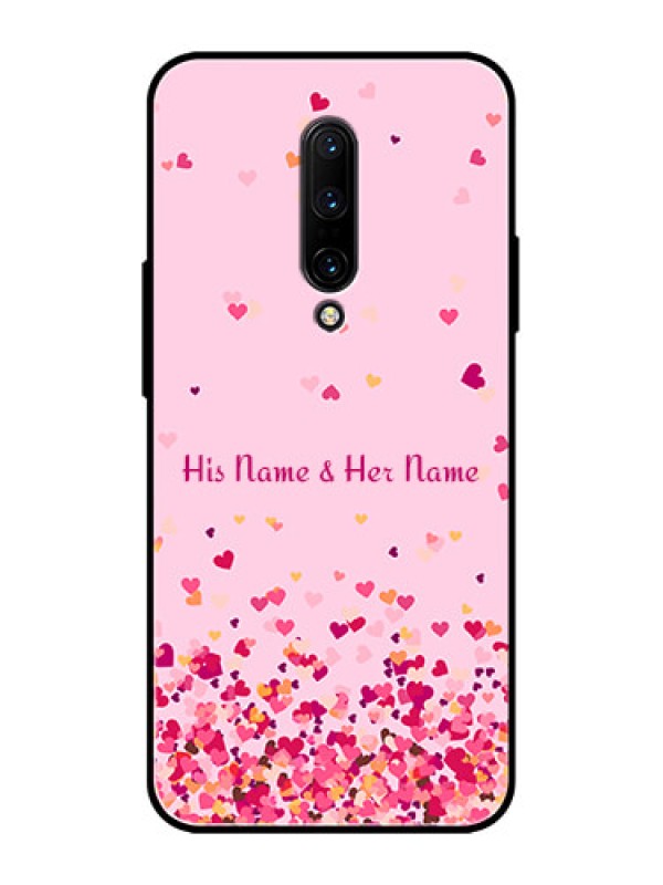 Custom OnePlus 7 Pro Custom Metal Phone CaseFloating Hearts Design