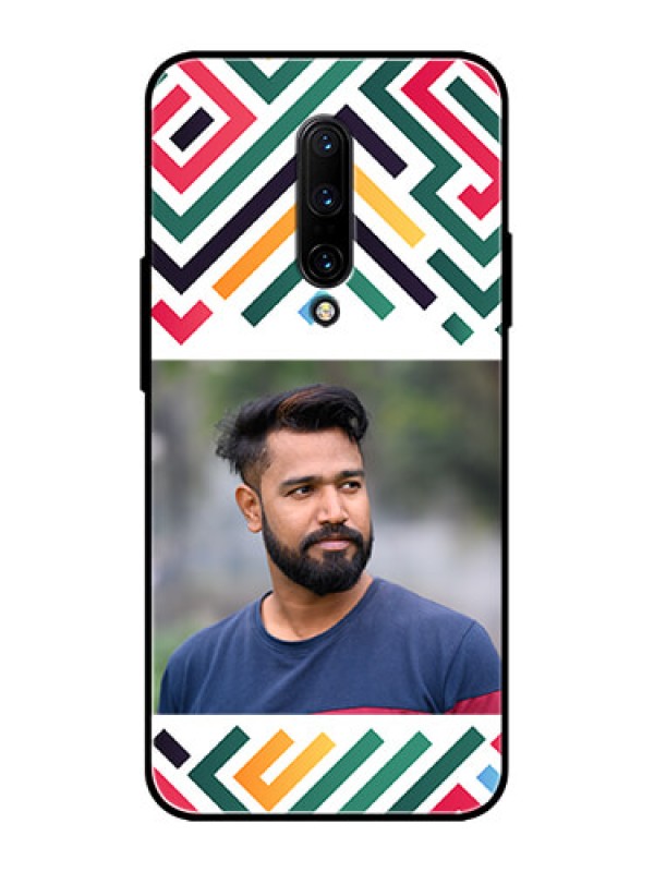 Custom OnePlus 7 Pro Custom Metal Phone CaseColorful Maze Pattern Design