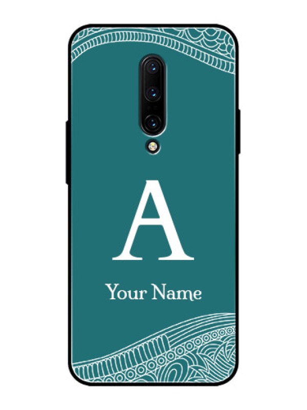 Custom OnePlus 7 Pro Custom Metal Phone CaseLine Art Pattern With Custom Name Design