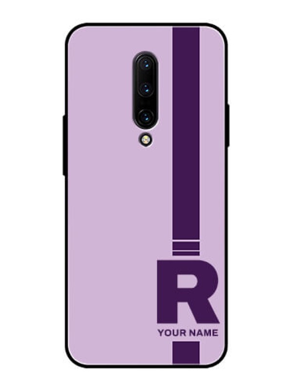 Custom OnePlus 7 Pro Custom Metal Phone CaseSimple Dual Tone Stripe With Name Design