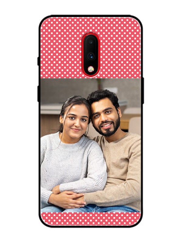 Custom OnePlus 7 Custom Metal Phone Case - White Dotted Design