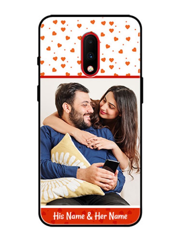 Custom OnePlus 7 Custom Metal Phone Case - Orange Love Symbol Design