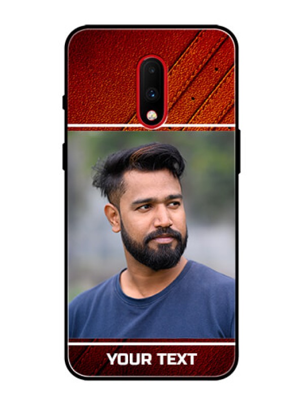 Custom OnePlus 7 Custom Metal Phone Case - Leather Phone Case Design