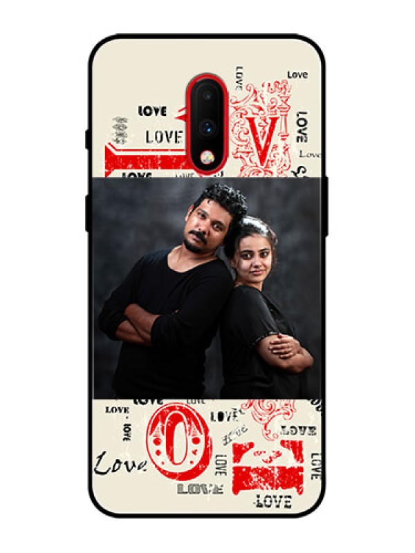 Custom OnePlus 7 Custom Metal Phone Case - Trendy Love Design Case