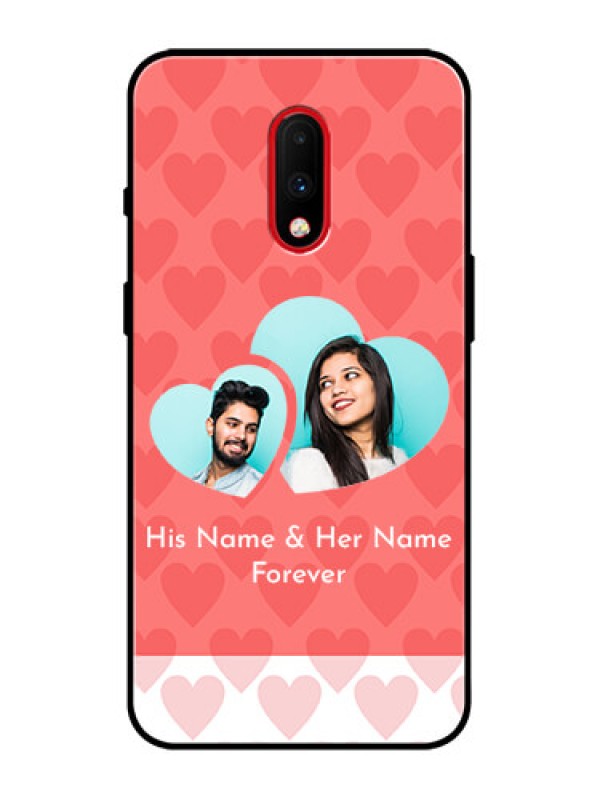 Custom OnePlus 7 Custom Metal Phone Case - Couple Pic Upload Design