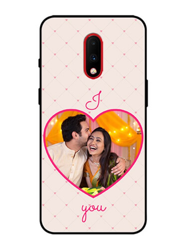 Custom OnePlus 7 Custom Metal Phone Case - Heart Shape Design