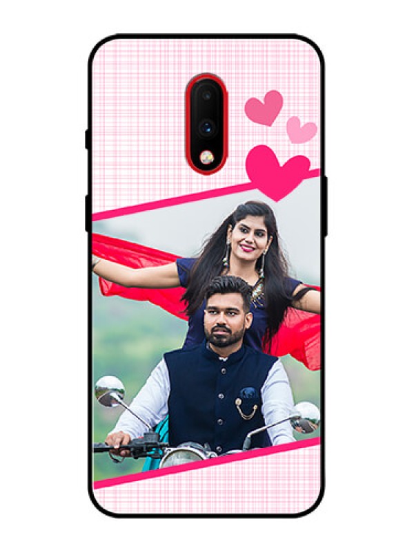 Custom OnePlus 7 Custom Metal Phone Case - Love Shape Heart Design