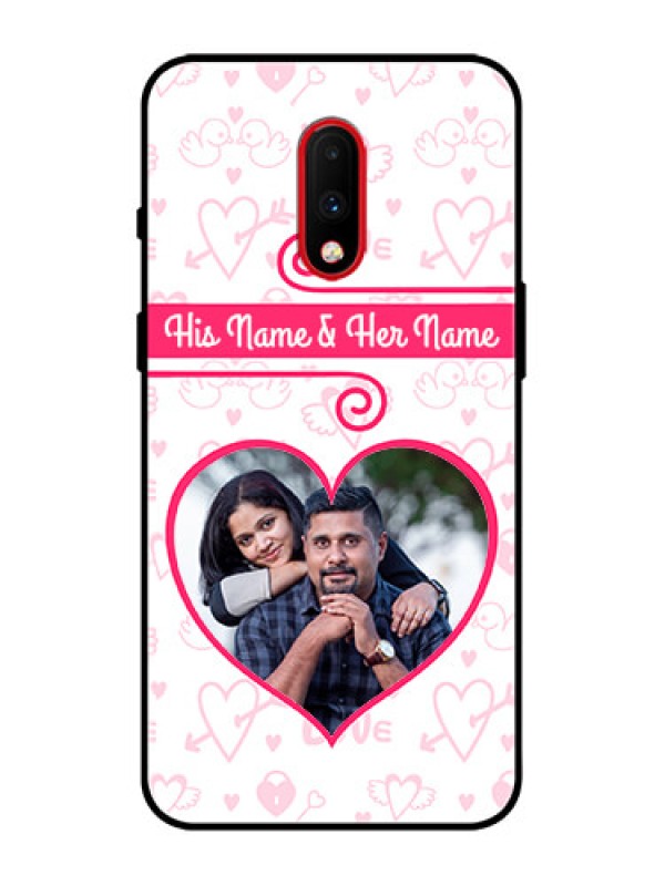 Custom OnePlus 7 Custom Metal Phone Case - Heart Shape Love Design