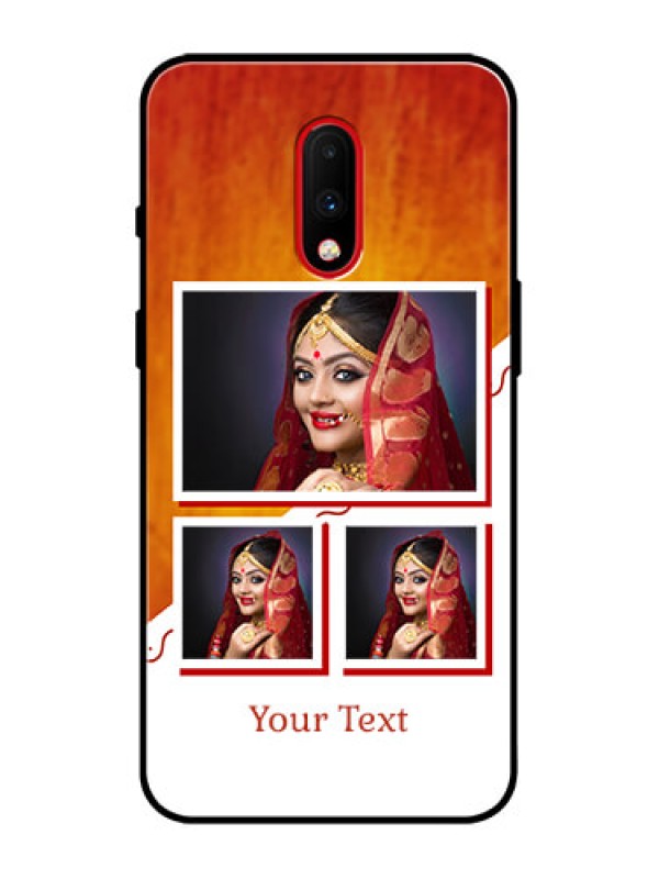 Custom OnePlus 7 Custom Metal Phone Case - Wedding Memories Design