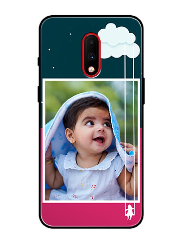 Custom OnePlus 7 Custom Metal Phone Case - Cute Girl With Cloud Design