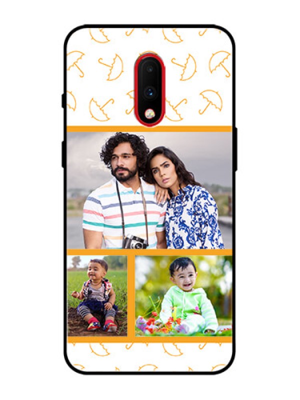 Custom OnePlus 7 Custom Metal Phone Case - Yellow Pattern Design