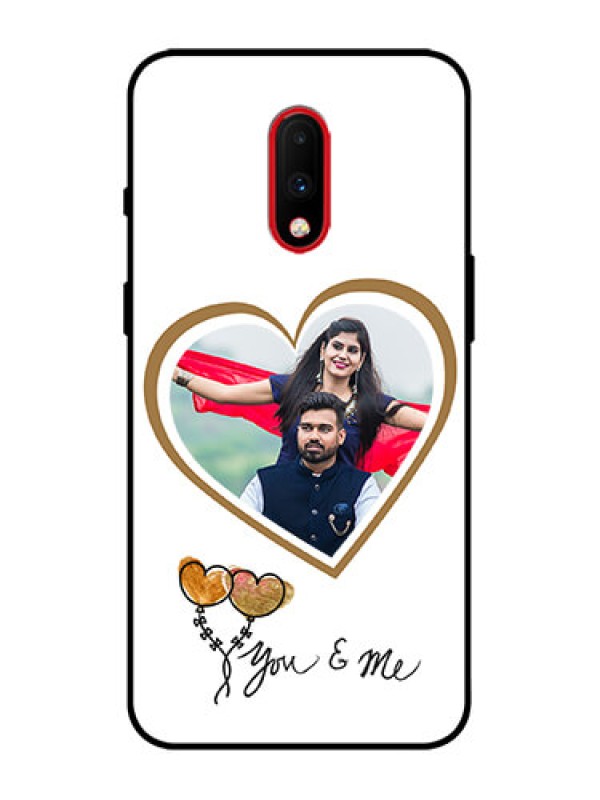 Custom OnePlus 7 Custom Metal Phone Case - You and Me Design