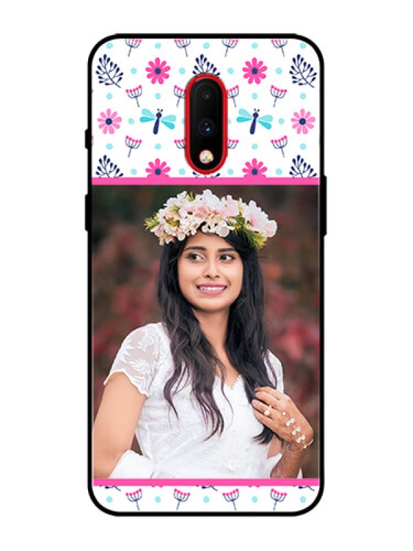 Custom OnePlus 7 Custom Metal Phone Case - Colorful Flower Design