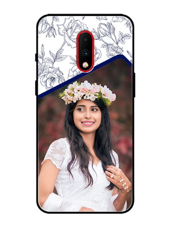 Custom OnePlus 7 Custom Metal Phone Case - Classy Floral Design