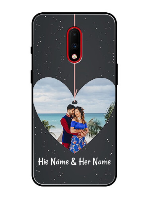 Custom OnePlus 7 Custom Metal Phone Case - Hanging Heart Design