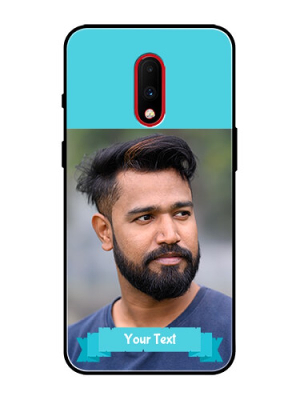 Custom OnePlus 7 Custom Metal Phone Case - Blue Color Design