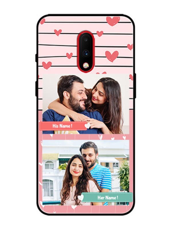 Custom OnePlus 7 Custom Metal Phone Case - Photo With Heart Design