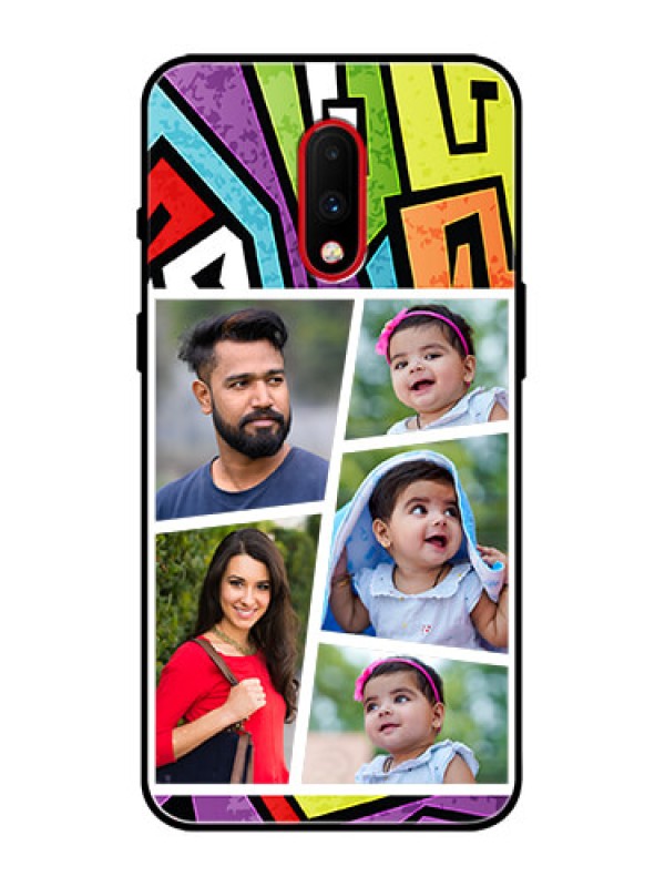 Custom OnePlus 7 Custom Metal Phone Case - Graffiti Pattern Design