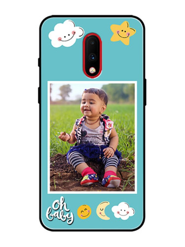 Custom OnePlus 7 Custom Metal Phone Case - Smiley Kids Stars Design