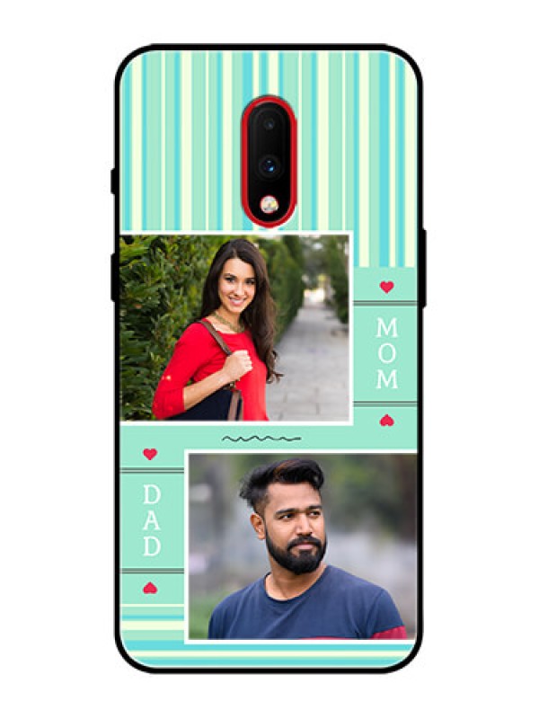Custom OnePlus 7 Custom Metal Phone Case - Mom and Dad Pic Design