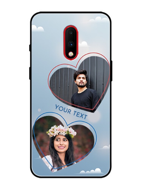 Custom OnePlus 7 Custom Metal Phone Case - Blue Color Couple Design