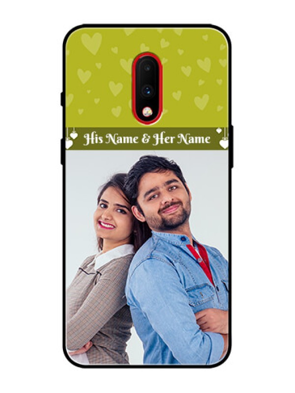 Custom OnePlus 7 Custom Metal Phone Case - You and Me Heart Design