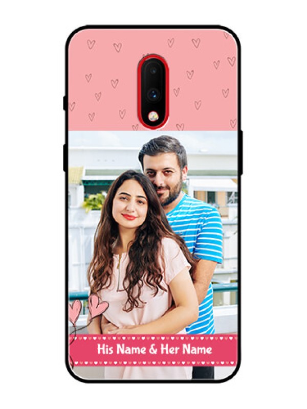 Custom OnePlus 7 Custom Metal Phone Case - Love Design Peach Color