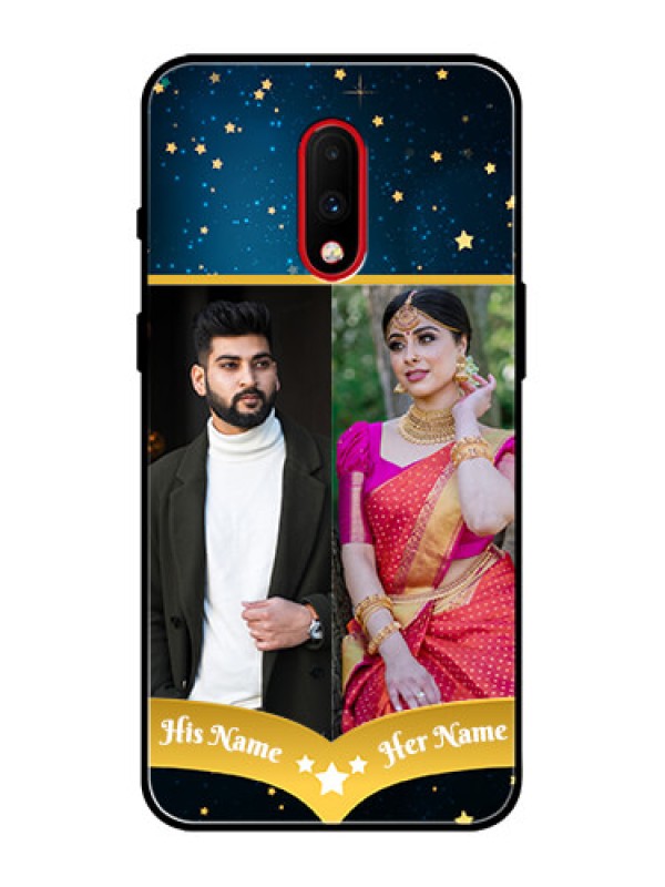 Custom OnePlus 7 Custom Metal Phone Case - Galaxy Stars Backdrop Design