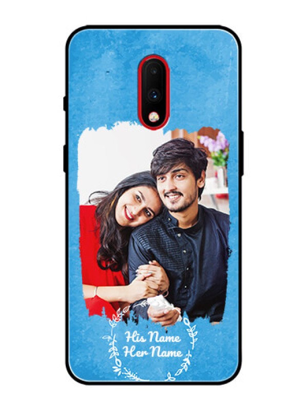 Custom OnePlus 7 Custom Metal Phone Case - Blue Color Vintage Design