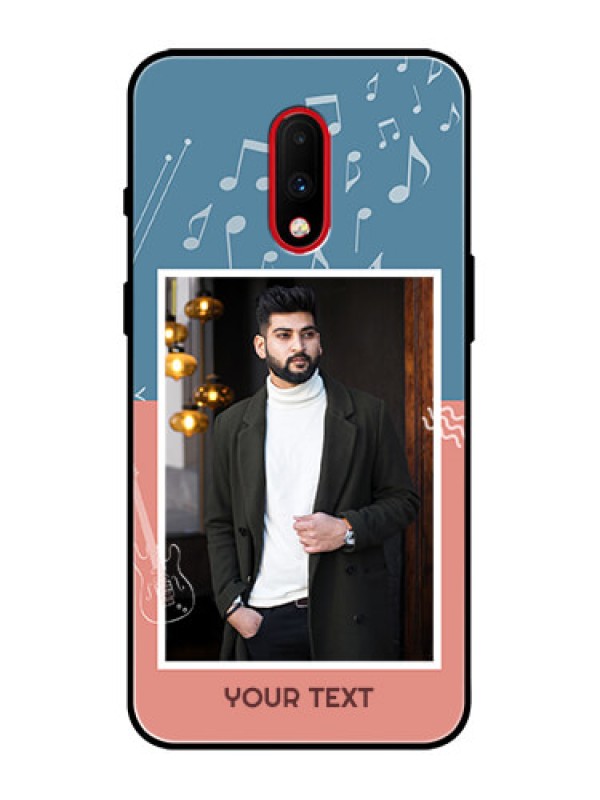 Custom OnePlus 7 Custom Metal Phone Case - With Color Musical Note Design