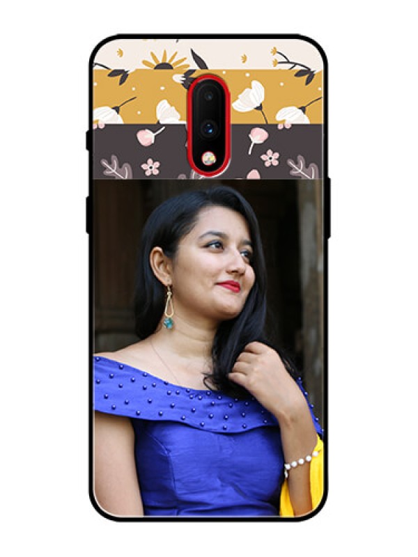Custom OnePlus 7 Custom Metal Phone Case - Stylish Floral Design