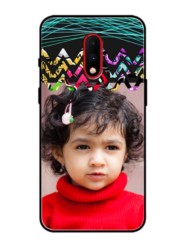 Custom OnePlus 7 Custom Metal Phone Case - Neon Abstract Design