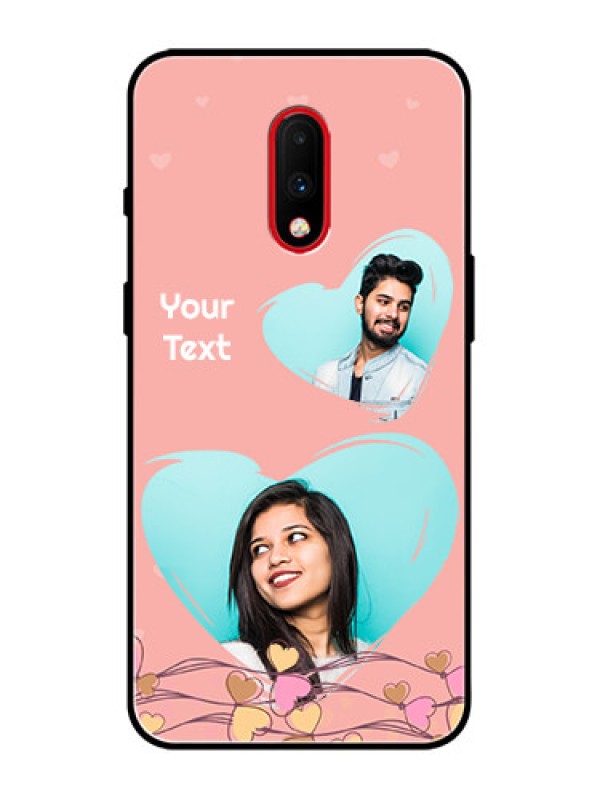 Custom OnePlus 7 Custom Metal Phone Case - Love Doodle Design