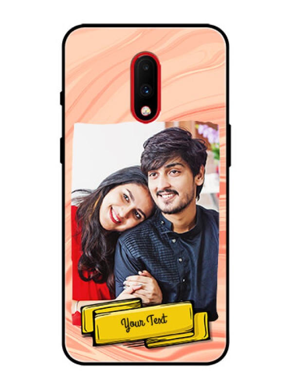 Custom OnePlus 7 Custom Metal Phone Case - Marble Texture Design