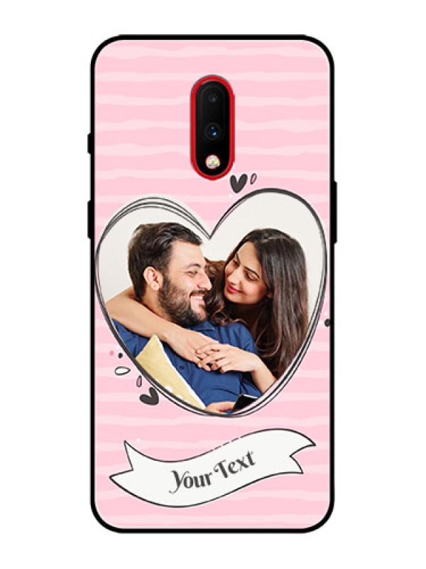 Custom OnePlus 7 Custom Metal Phone Case - Vintage Heart Design