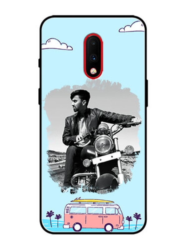 Custom OnePlus 7 Custom Metal Phone Case - Travel and Adventure Design