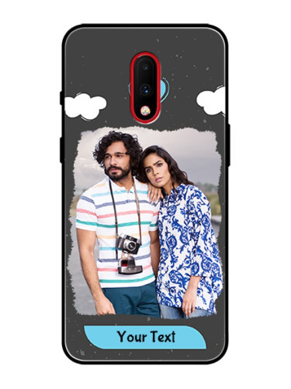 Custom OnePlus 7 Custom Metal Phone Case - Splashes With Love Doodles Design