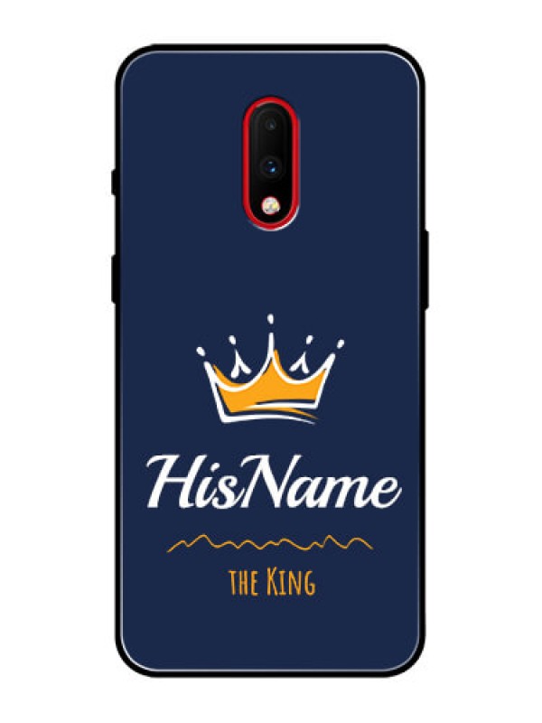 Custom OnePlus 7 Custom Metal Phone Case - King With Name Design