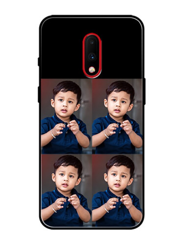 Custom OnePlus 7 Custom Metal Phone Case - 4 Image Holder Design