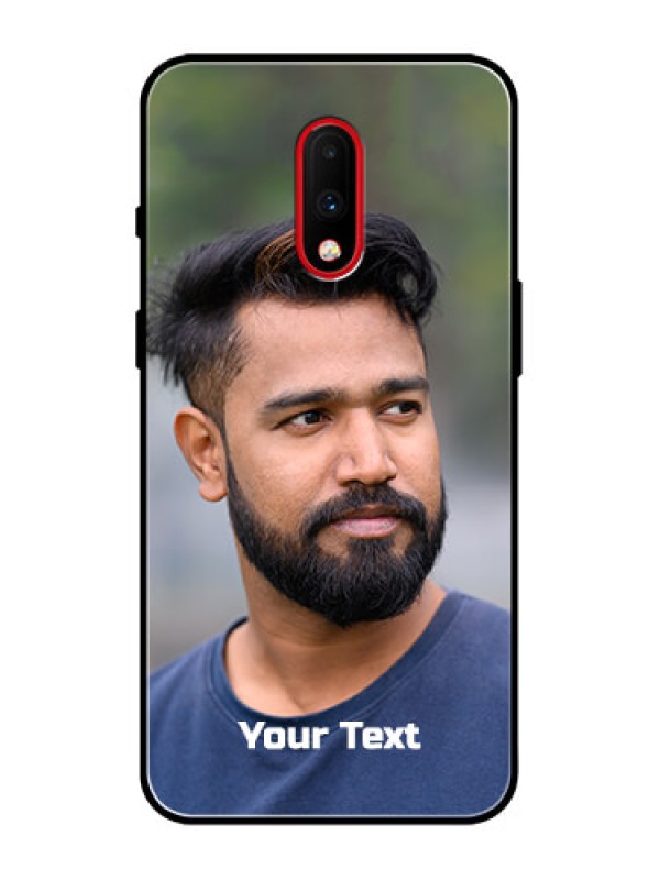 Custom OnePlus 7 Custom Metal Phone Case - Photo With Text Design