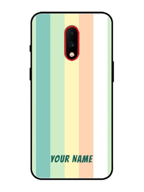 Custom OnePlus 7 Custom Metal Phone Case - Multi - Colour Stripes Design