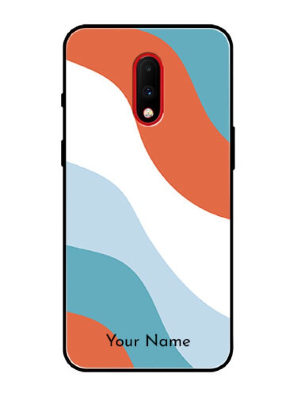 Custom OnePlus 7 Custom Metal Phone Case - Coloured Waves Design