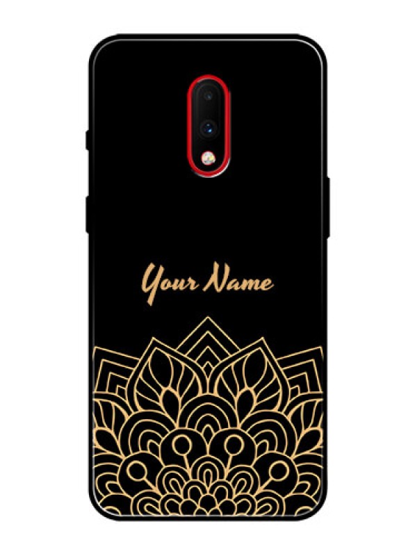 Custom OnePlus 7 Custom Metal Phone Case - Golden Mandala Design