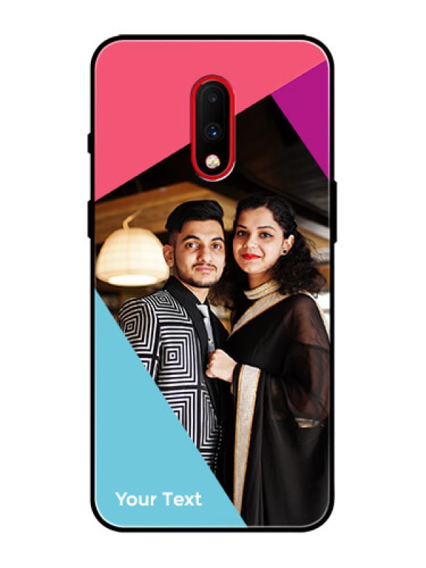 Custom OnePlus 7 Custom Metal Phone Case - Stacked Triple Colour Design