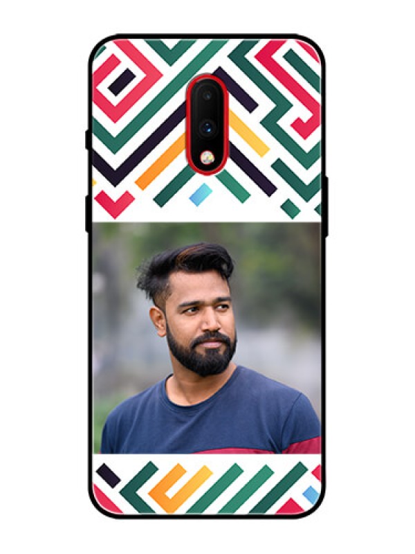Custom OnePlus 7 Custom Metal Phone Case - Colorful Maze Pattern Design