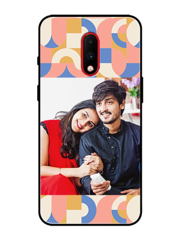 Custom OnePlus 7 Custom Metal Phone Case - Semi - Circle Maze Pattern Design