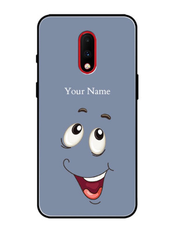 Custom OnePlus 7 Custom Metal Phone Case - Laughing Cartoon Face Design