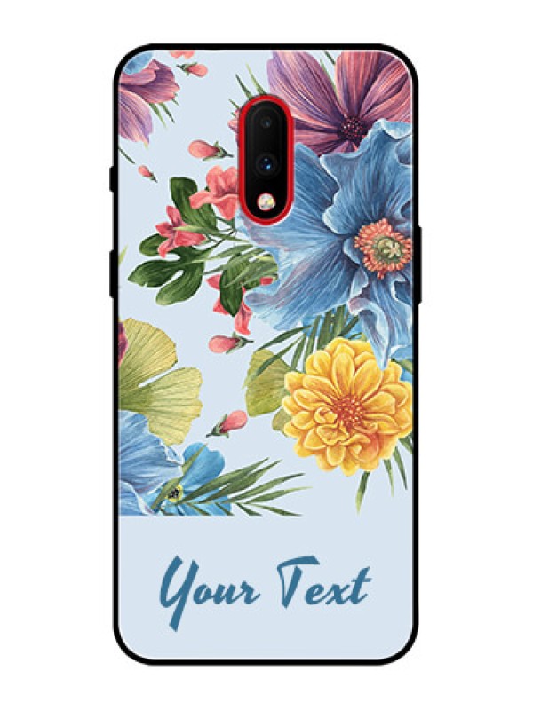 Custom OnePlus 7 Custom Metal Phone Case - Stunning Watercolored Flowers Painting Design